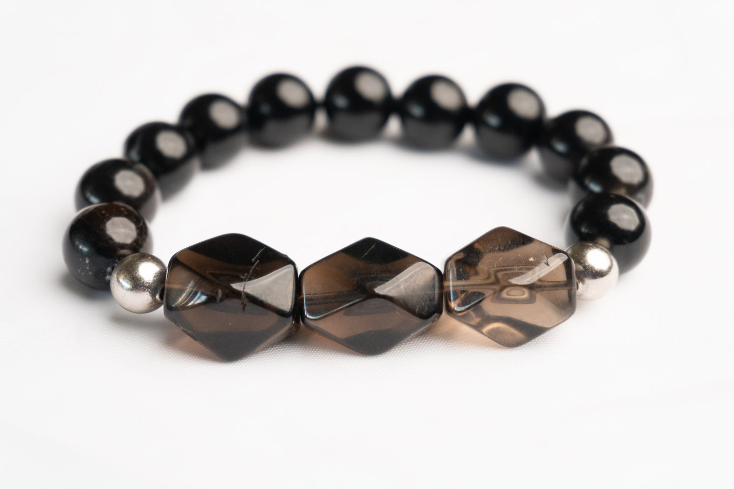 Adiaha Noir Onyx + Smokey Quartz Bracelet