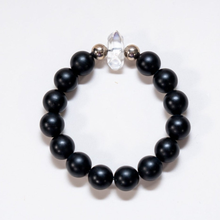 Go Set Go Noir Onyx + Clear Quartz Bracelet