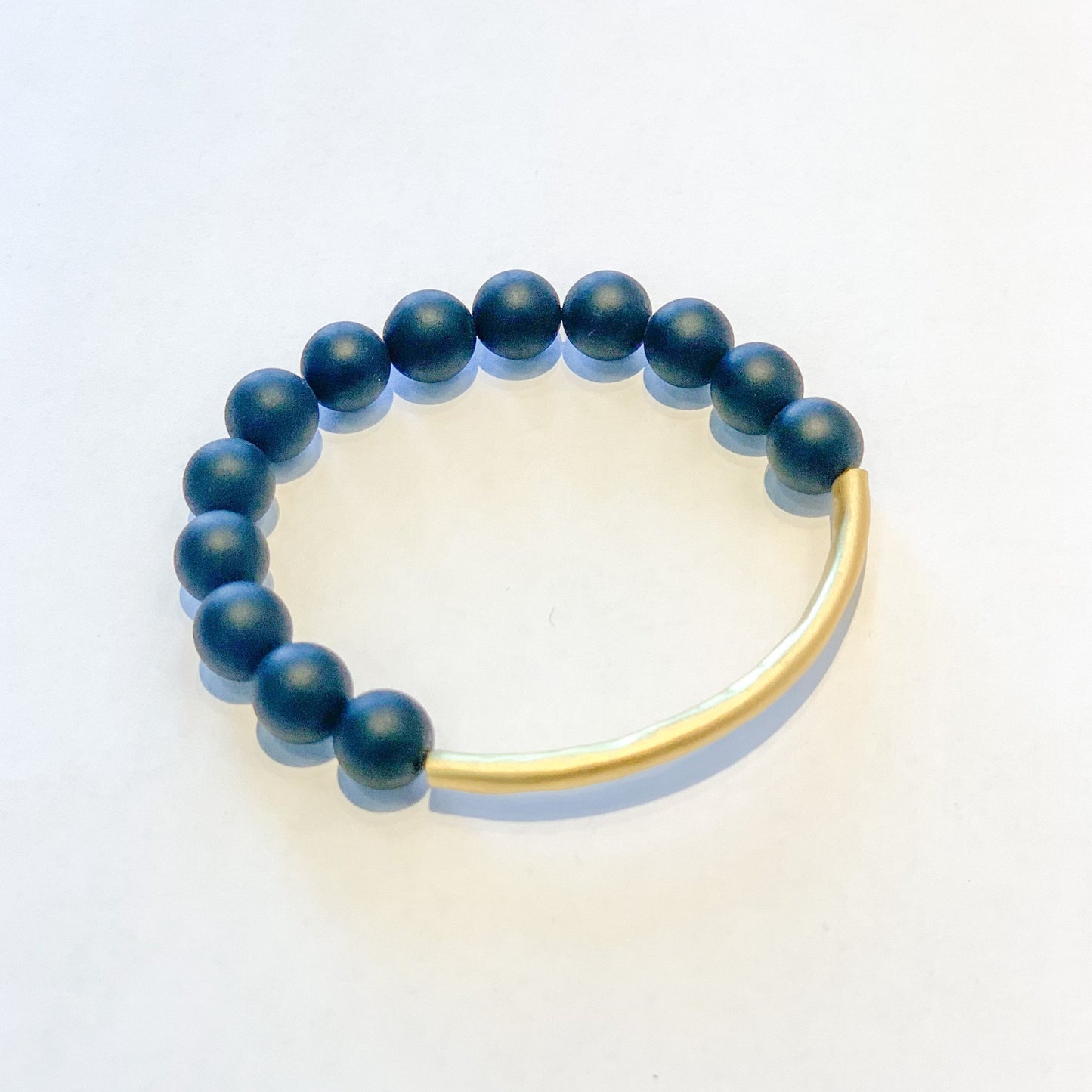 Matte Black Onyx Bar Bracelet