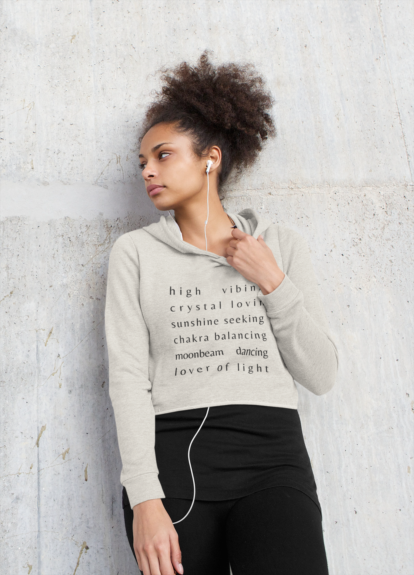 High Vibing Cropped Fleece Hoodie