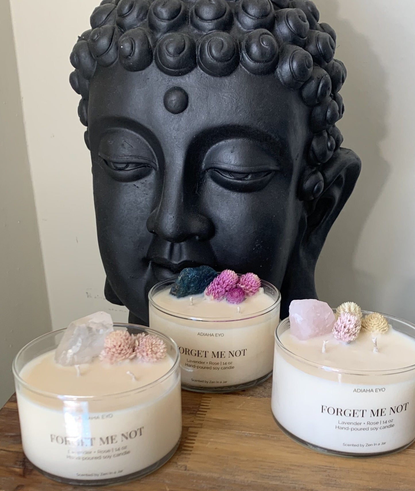 Forget Me Not Crystal Candle