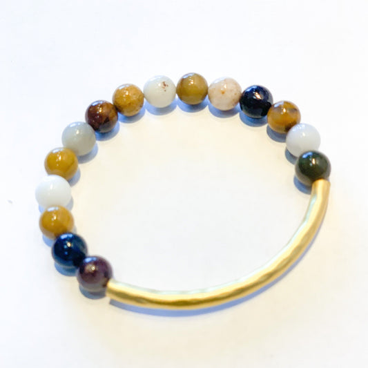 Dot Jasper Bar Bracelet