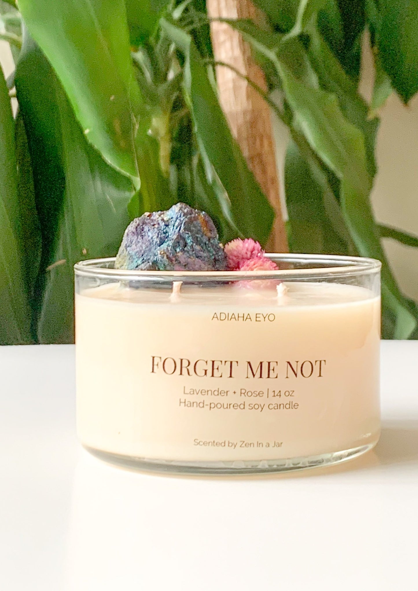 Forget Me Not Crystal Candle