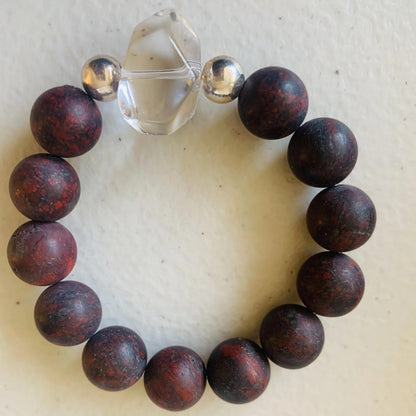 Go Set Go Red Breccia Jasper + Clear Quartz Bracelet