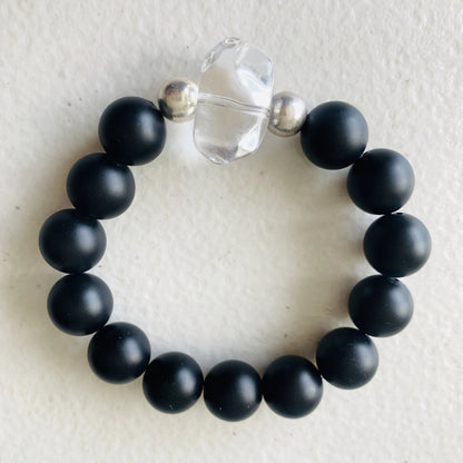 Go Set Go Noir Onyx + Clear Quartz Bracelet