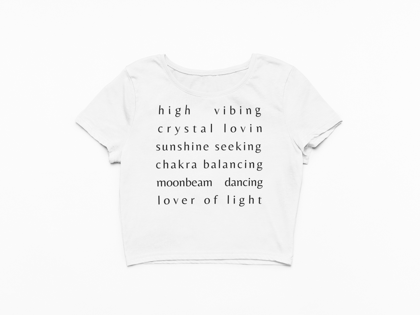 High Vibing Cropped T-Shirt - White